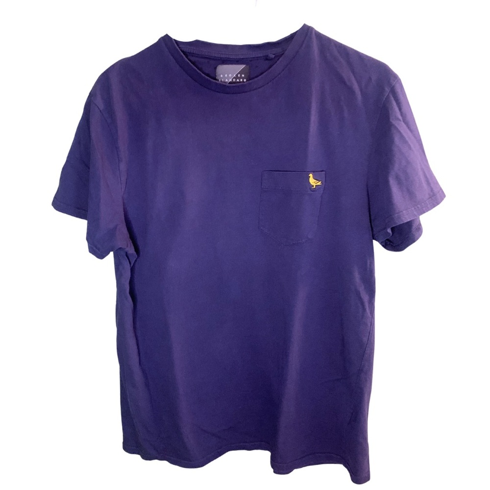 2/$30 Broken Standard Men’s Basic Navy Blue Cotton Tee Short Sleeve Large Preppy